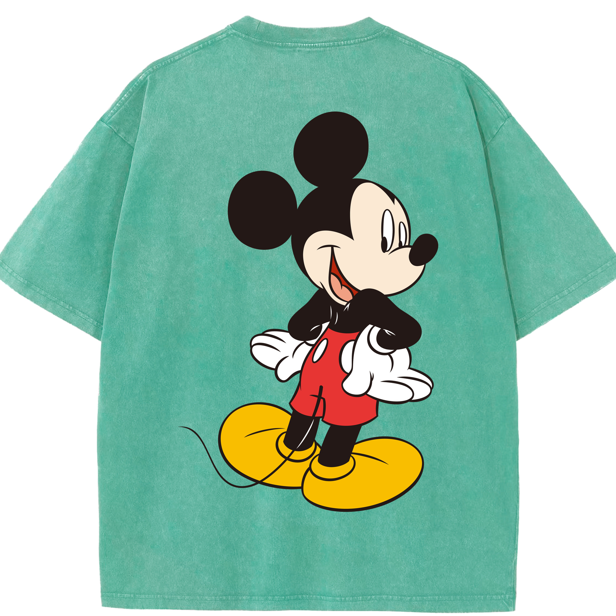 （画像用） ミッキーマウス Mickey Mouse 綿100% ヴィンテージ風 半袖Tシャツ（背面プリント）